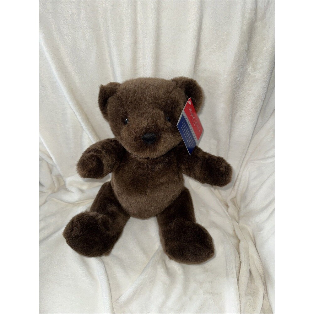 Vintage Ralph Lauren Polo Plush Teddy Bear 2000 Jointed Legs Dark Brown 11”